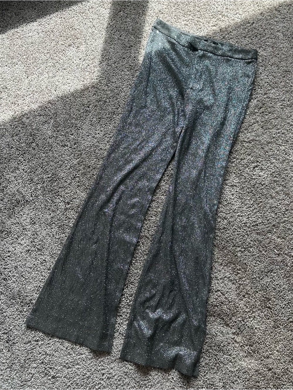 Sparkle Black Boot-Cut Pants